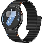 Magnetic Band Compatible with Samsung Galaxy Watch 7 6 5 4 FE 40mm 44mm, for Galaxy Watch 6 4 Classic 43mm 47mm 42mm 46mm/Watch 5 Pro 45mm Band, 20mm Sport Silicone Band for Men & Women, Wave Design