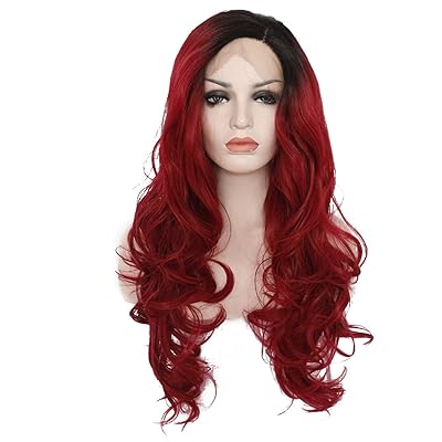 Ebingoo Ombre Red Lace Front Wig Long Body Wave Australia