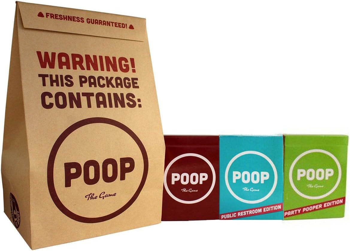 POOP: Brown Bag Combo with Original Game, Public Restroom and Party Pooper Edition