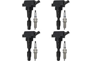 Autowxjq Ignition Coil Iridium Spark Plugs Set of 4pcs UF764 93175 Compatible with 2015 2016 2017 2018 2019 Hyundai Sonata Santa Fe Tucson Genesis Kia Optima Sorento Sportage Stinger 2.0L 2.4L