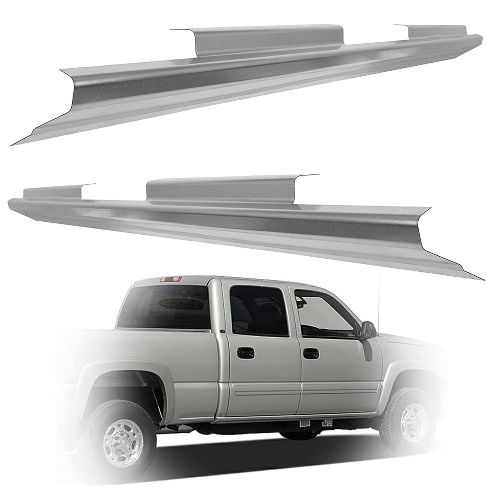 Photo 1 of ECOTRIC Slip On Rocker Panels Compatible with 1999-2007 Chevy Silverado GMC Sierra 4 Door Crew Cab Replacement