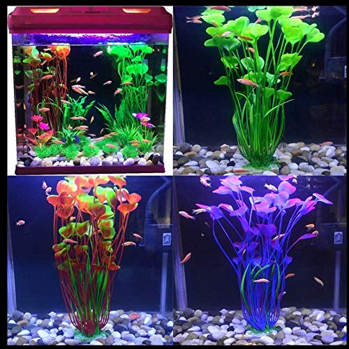 16 Pack Aquarium Decorations Plastic Ornament Plants Fish Tank,for