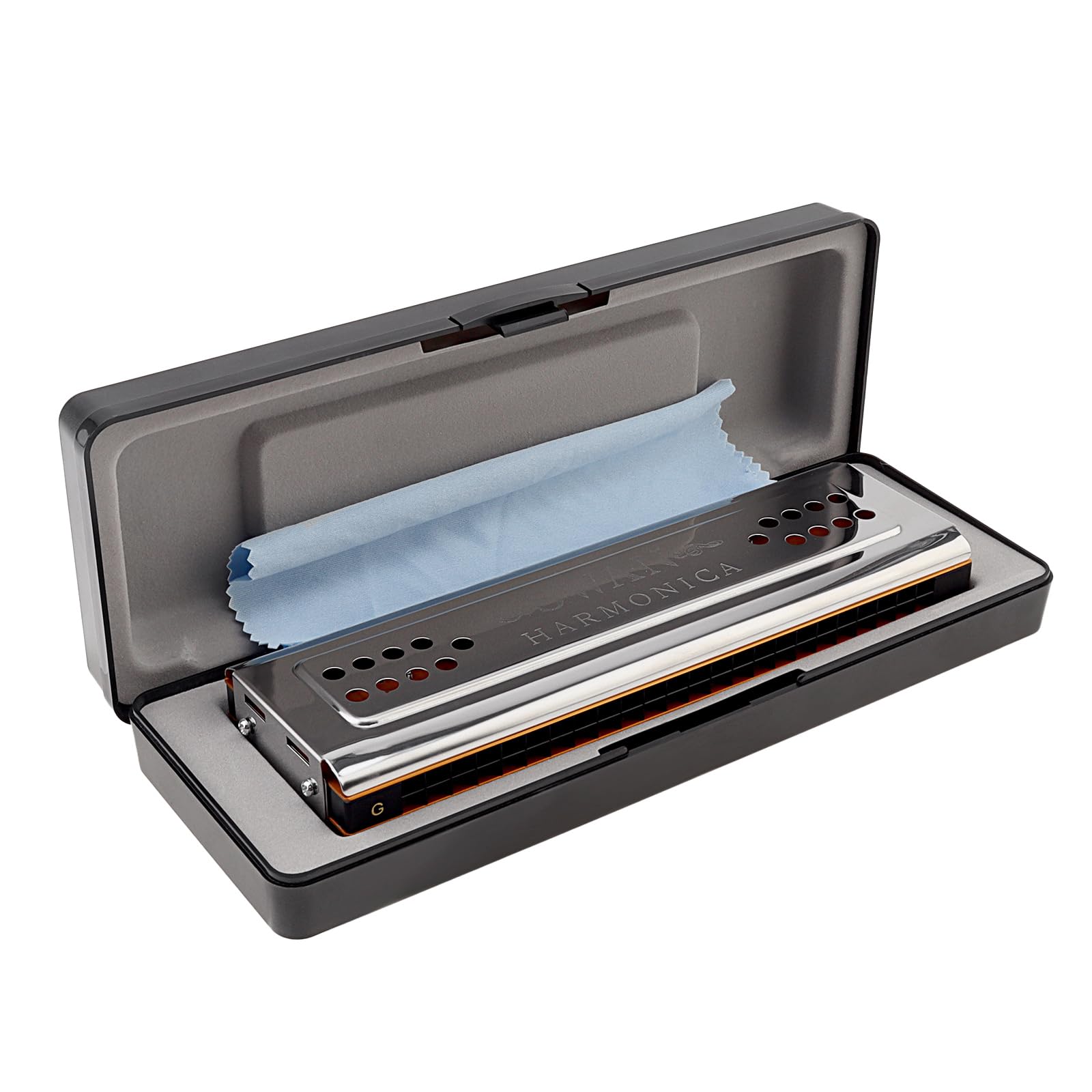 【Best Deals】OriGlam Professional 24 Holes Key Of C&G Double-side Tremolo Harmonica