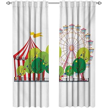 Amazon Com Shenglv Circus Curtains Unique Circus Carnival Scene