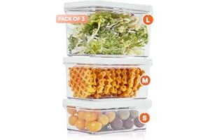 Giraffy Co. Vacuum Food Storage Canister Set (3 pcs) – BPA-Free, Durable Food Containers for Vacuum Sealer Machine, Extend Fr