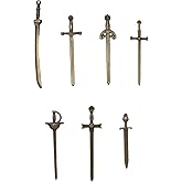 Ruwado 7 Pcs Sword Charms Large Vintage Multi Style Pendants Bookmarks for Women DIY Jewelry Making Keychain Scrapbooking Book Lover Reading Crafting Supplies