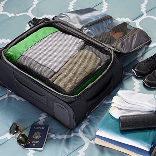 AmazonBasics 4 Piece Packing Travel Organizer Cubes Set - Large, Green 7 AmazonBasics 4 Piece Packing Travel Organizer Cubes Set - Large, Green