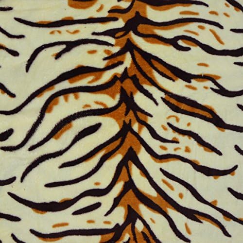 Animial Print Plush Blanket Fleece Throw: Soft, 50" x 60", Non Piling, Cheetah, Lion, Zebra, Giraffe (Tiger)