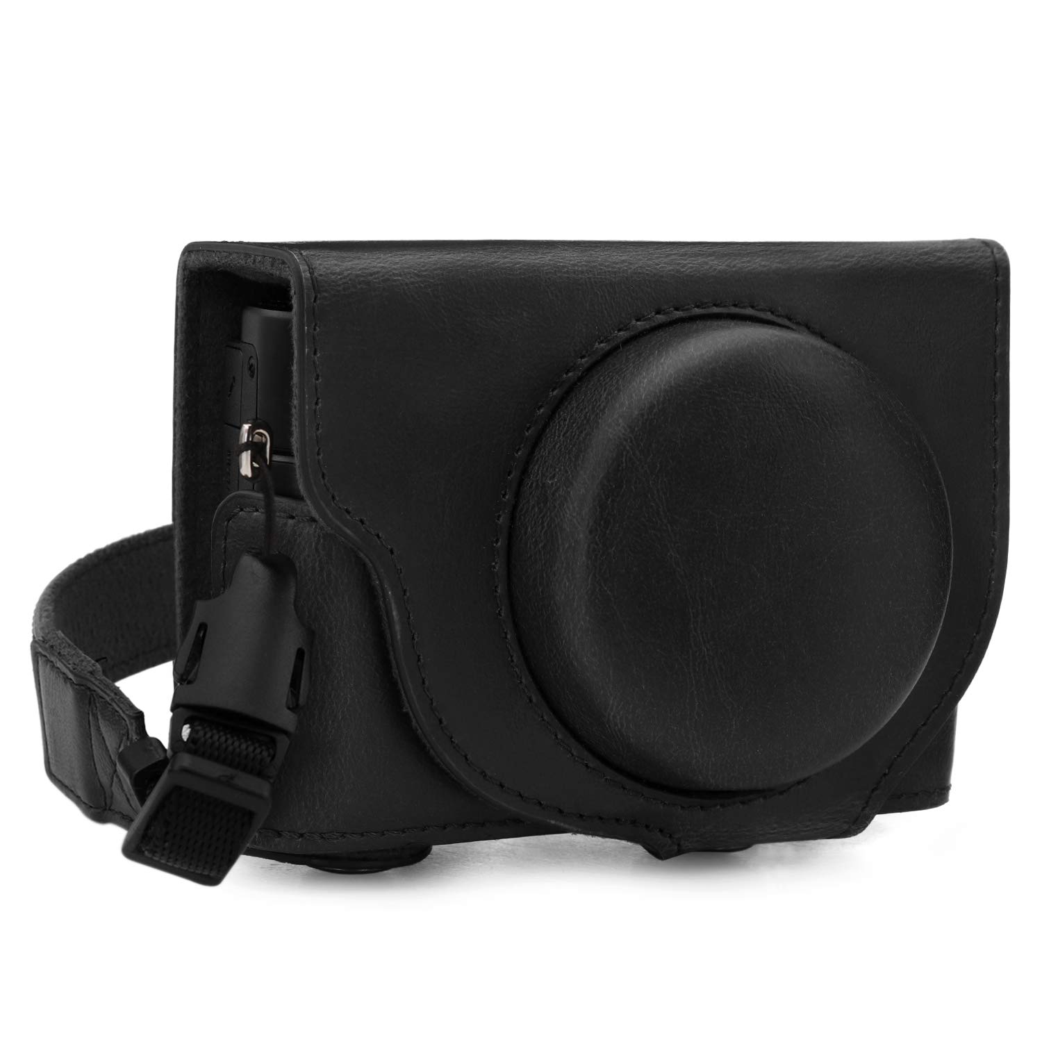 MegaGear MG1730 Ever Ready Leather Camera Case compatible with Sony Cyber-shot DSC-RX100 VII - Black