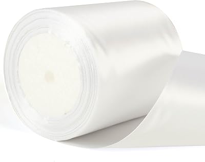 YAAVAAW 22m White Satin Ribbon 10cm Thick Wedding Car Gift Craft Decor