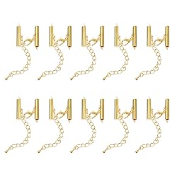 uxcell 10Sets Slide on End Clasps with Lobster Claw