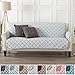 Reversible Couch Cover for 3 Cushion Couch. Printed Sofa Covers for Living Room with Secure Straps. Protect from Kids, Dogs and Pets. (Sofa, Storm Grey)