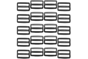 Ruidee 50 Pcs Plastic Tri-Glide Slide Adjustable Webbing Triglides Slider Buckle for Handbag Strap