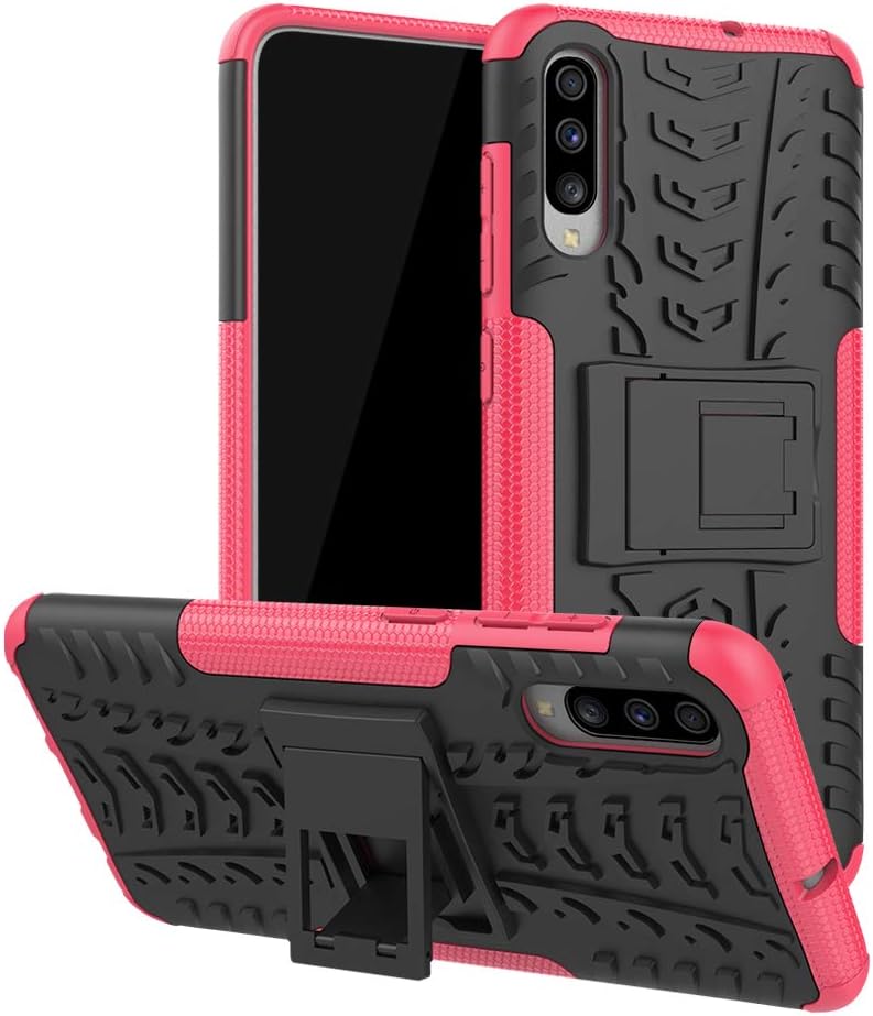 Dhongf Case Compatible for Samsung Galaxy A70,Foldable bracket Soft and hard double protection Earthquake resistance Prevent slippage Samsung A70 case (Pink)