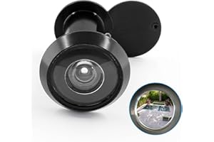 Cionyce Safety Door Viewer Peephole, 200-Degree Door Viewer Front Door Peepholes with Heavy Duty Privacy Cover for 1.57"-2.95" Doors, Black Peep Holes for Home Office