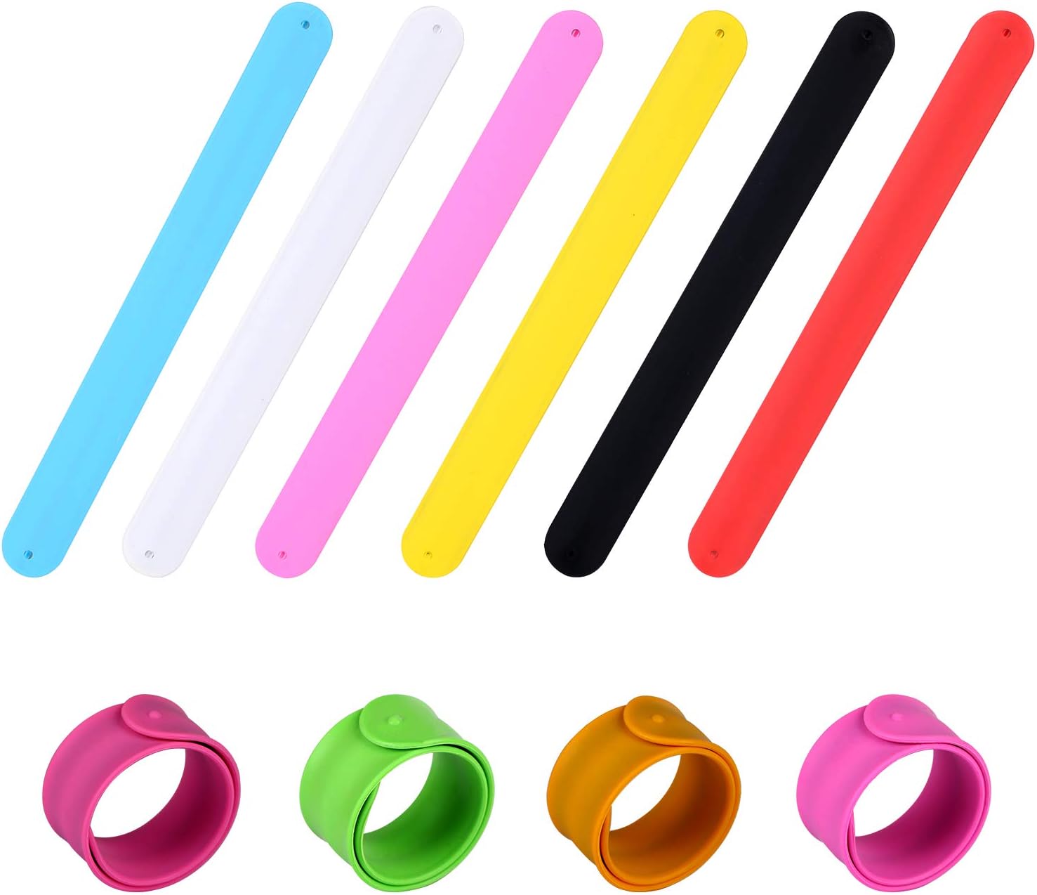 VABNEER 10 Pieces Slap Band Slap Bracelet Slap Band for Kids for Party Bag Fillers, Beautiful Gift, Kids Boys & Girls Birthday Party Favors