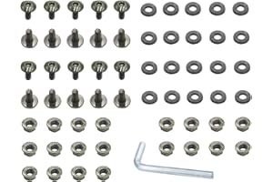 GREESP ATV Quad Plastic Body Fender Set of 20 -M6 Bolt, Washer, Nut Kit 6mm x 16 for 50cc 70cc 90cc 110cc 125cc 150cc 200cc 250cc 300cc