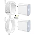iPhone Charger Apple Charger, [Apple MFi Certified]2 Pack Apple Type C Wall Charger Block with 2 Pack [6FT&10FT] Long USB C t
