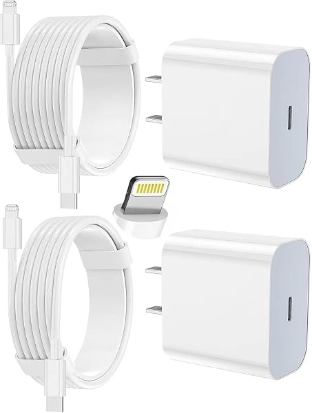 iPhone Charger Fast Charging 2 Pack Type C Wall Charger Block with 2 Pack [6FT&10FT] Long USB C to Lightning Cable for iPhone
