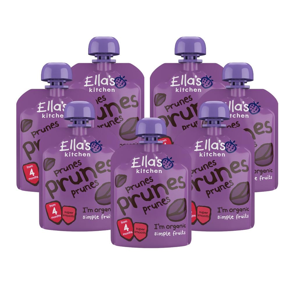 Ella's Kitchen First Taste Prunes 4+ Months, Pack of 7, 490g
