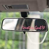 YBEATY 8 Pcs Trust in God Rearview Mirror Car Stickers Cute Auto Decals Accessories Self Affirmations Decal Valentines Day Gifts for Window Mirrors Tumbler Water Bottle Laptop