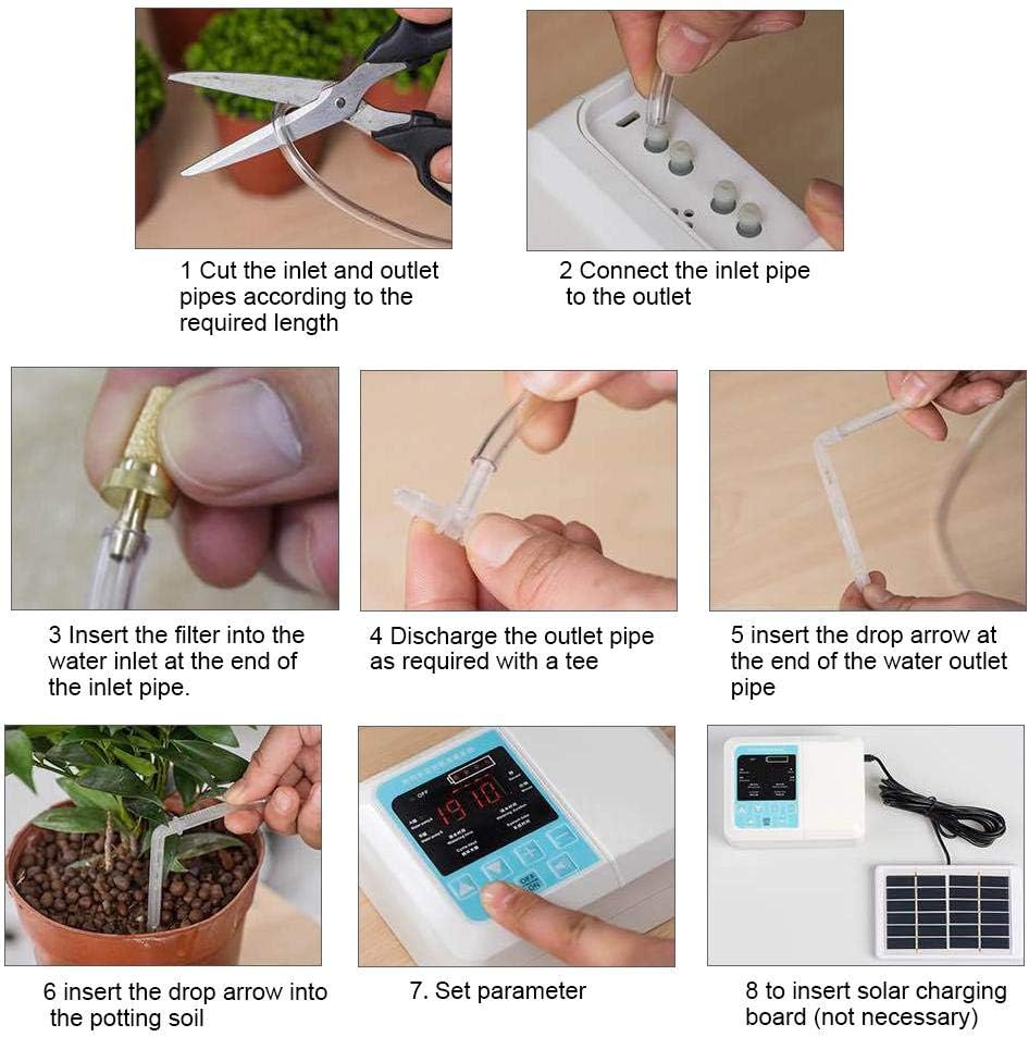 Per Automatic Irrigation Tubing Intelligent Timing Automatic Watering Potted Gardening Tools Solar Drip Water Seepage Watering Equipment: Home Improvement