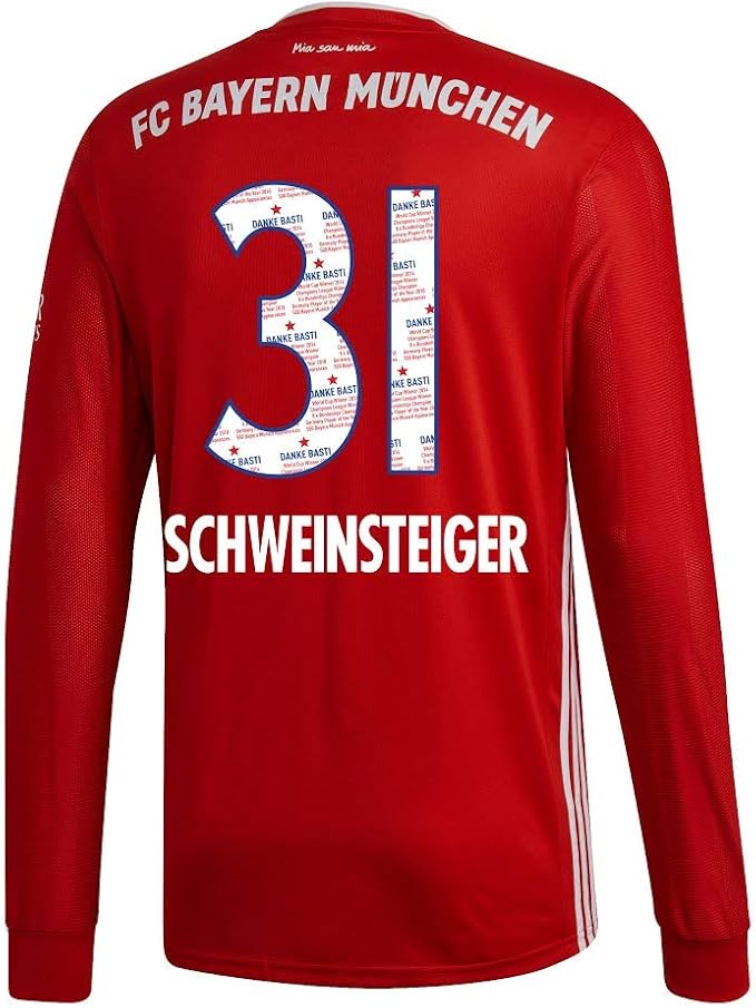 Adidas Bayern Munich Home Schweinsteiger Maillot 31 L S 2020 2021 Danke Basti Amazon Fr Sports Et Loisirs