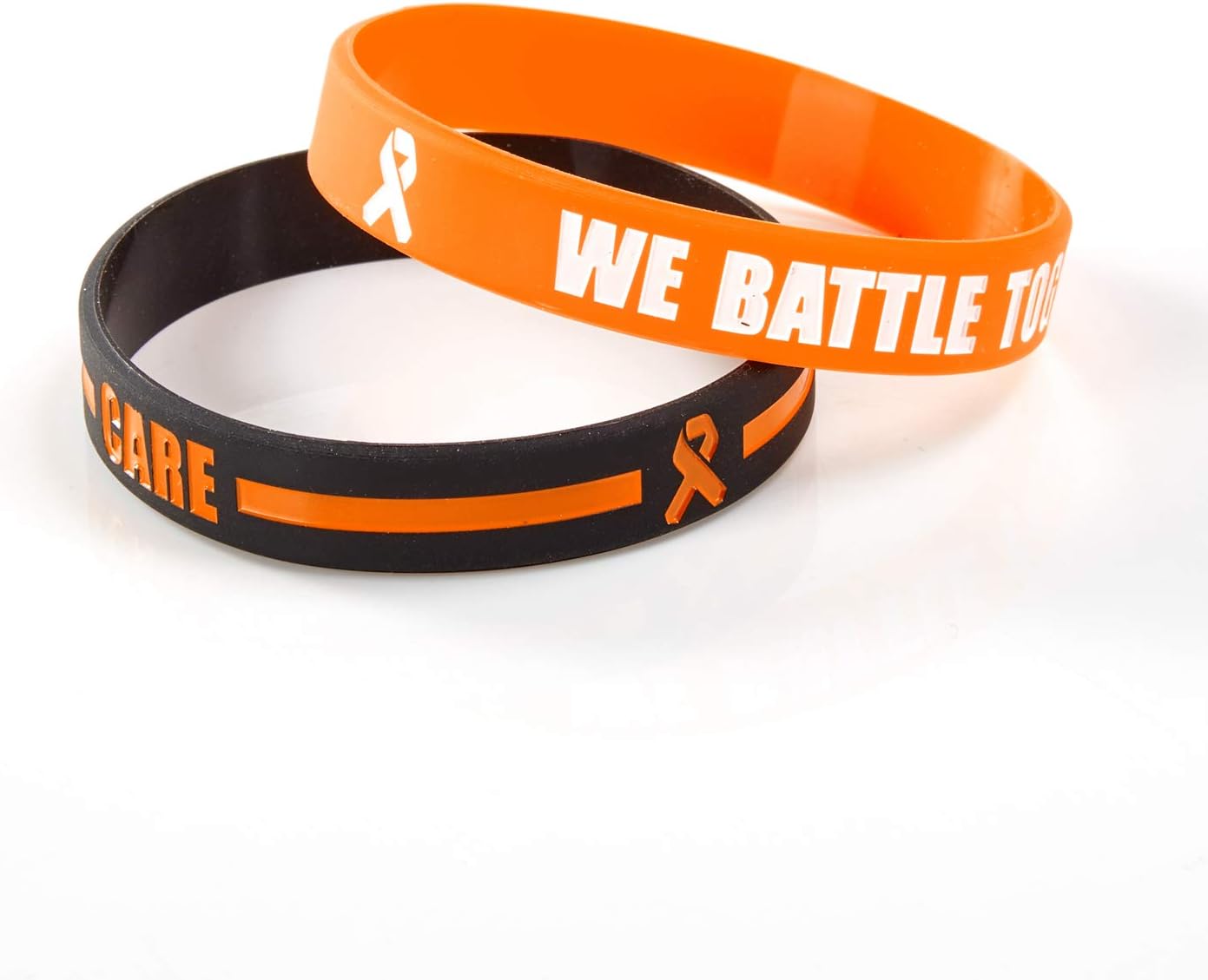 BRANDWINLITESilicone Cancer & Cause Awareness Bracelets with Saying We Battle Together, Ribbon Icon with Saying Care and Support,Gift for Patients, Survivors, Family and Friends