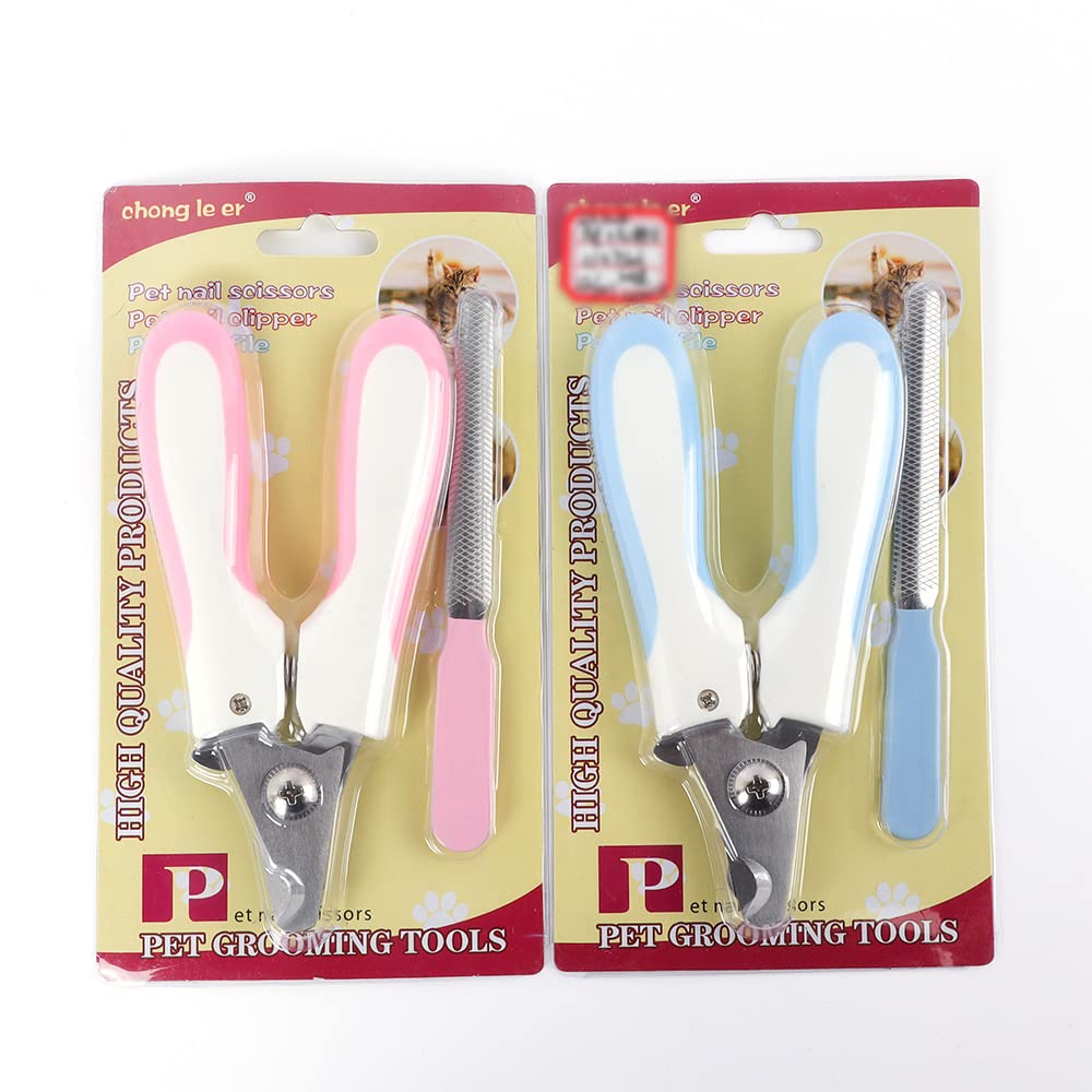 Pound Veg Pet Dog Nail Clipper - Stainless Steel Pet Nail Clipper Trimmer Cutter with Safety Guard to Prevent Clipping Too Much for Dogs, Cats, Rabbits and Nail File, Large Size