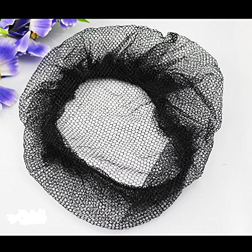 (Pack of 10) 20" Black Heavy Weight Hairnet Latex Free Elastic Edge Mesh 50cm - Thumbnail 3
