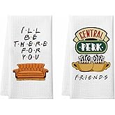 Homythe Friends Kitchen Towels, Friends Merchandise Gifts Kitchen Bathroom Decorations, 2 Pack Cute Friends TV Show Dish Towels, Birthday Housewarming Gifts for Women Men