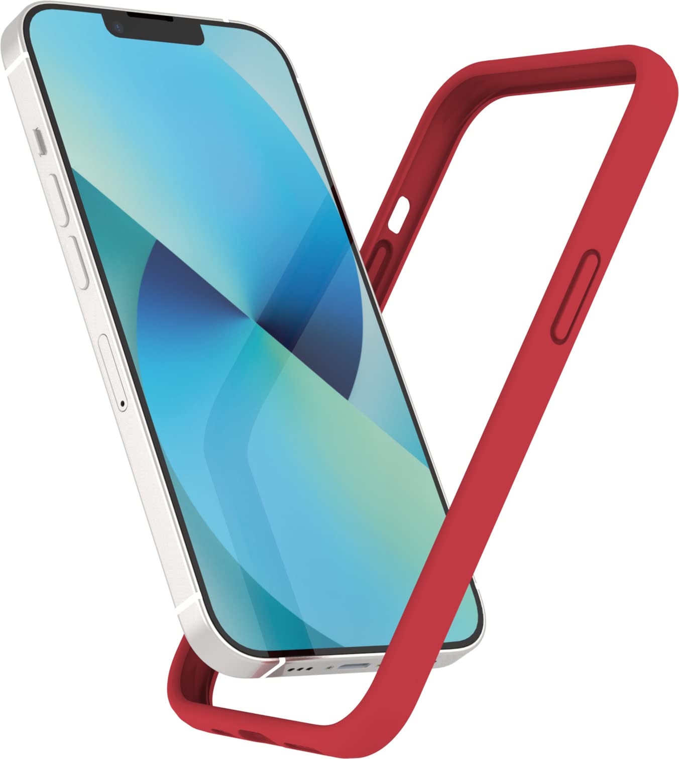 Photo 1 of K TOMOTO Compatible with iPhone 13 Mini Bumper Case (5.4 Inch), Liquid Silicone Protective Frame [Raised Edge & Drop Protection] Silky and Soft Touch, Red