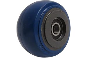 RWM Casters - SWB-0420-08 Signature Premium Rubber Wheel, Precision Ball Bearing, 400 lbs Capacity, 4" Wheel, Dia, 2" Wheel, Width, 2-7/16" Plate Length Blue