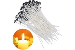 100Pcs Natural Cotton Candle Wicks – Food Grade Edible Wicks for Butter Candle, Waxed Tabbed for Soy, Gel, Paraffin Wax DIY C