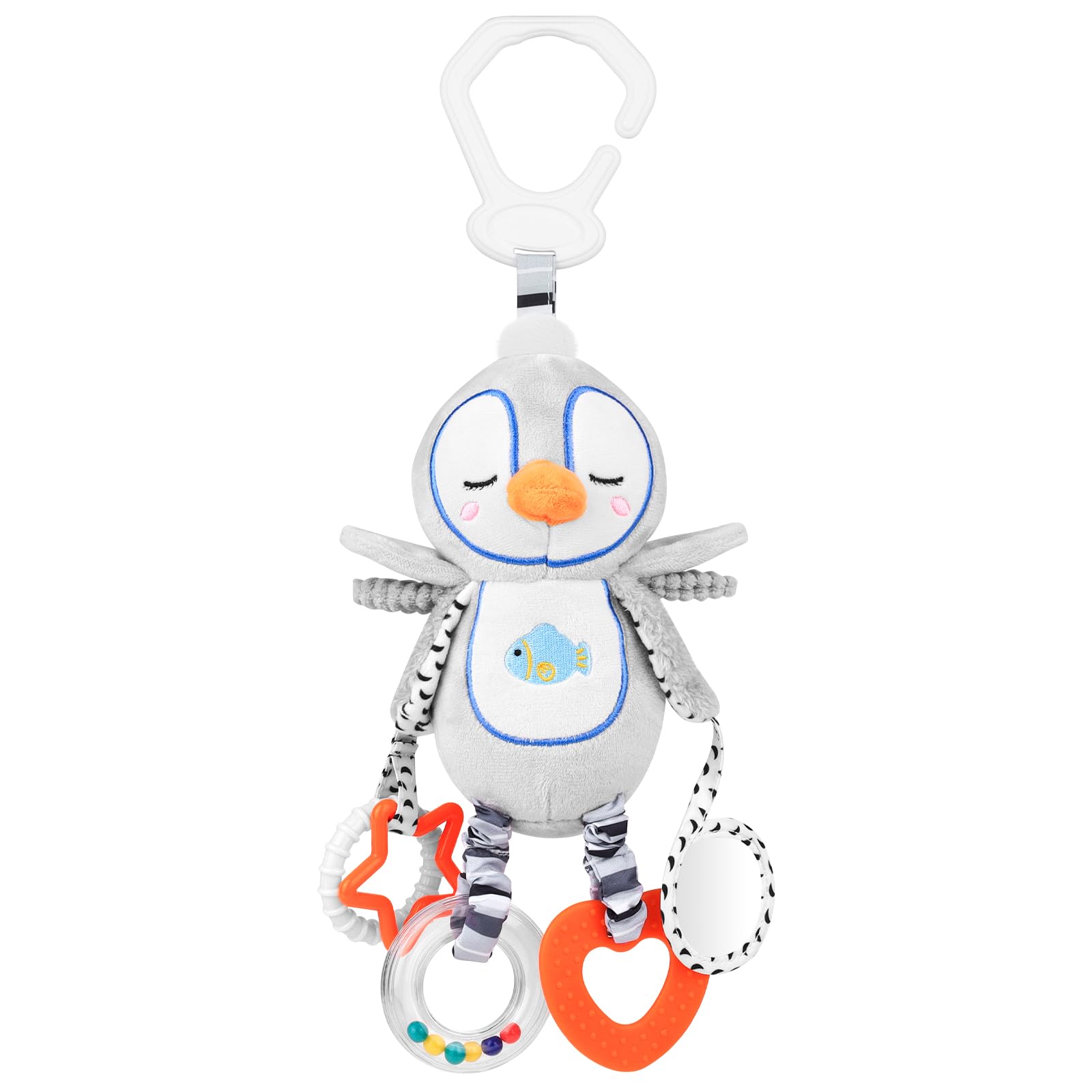 MPQMPQ Baby Toys 0-6 Months,Newborn Essential Hanging Pram Toys for Babies 0-6 Months Infant Sensory Pushchair Car seat Toys for Baby Girls and Boys Gift (Penguins)