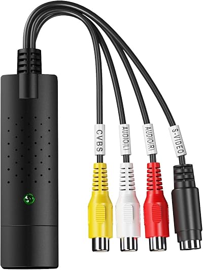 Bumdenuu USB 2.0 Video Capture Adapter RCA S-Video TV DVD DVR Win10