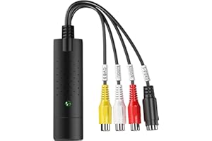 Pasuihcay USB 2.0 Easy Cap Video TV DVD DVR Capture Adapter Easier Cap USB Video Capture Device Support Win10