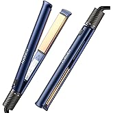 FURIDEN Flat Iron Hair Straightener and Curler 2 in 1, Straightener Curling Iron Combo, Quickly Create Straight or Wavy Hair - 1 Inch