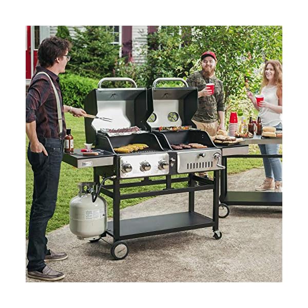 Royal-Gourmet-ZH3003-Dual-3-Burner-Gas-and-Charcoal-Grill-Combo-for-Outdoor-Cooking-Black