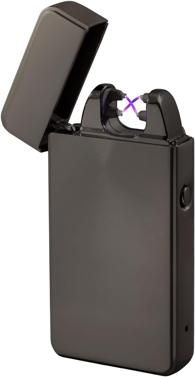 Novi Plasma Lighter, New Generation Windproof and Flameless Electronic Lighter, USB Rechargeable Electric Arc Cigarette Lighter (Metallic)