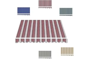 Retractable Awning Patio Sun Shade Shelter Replacement Fabric Top Cover 8ft 10ft 12ft 13ft Replacement Canvas for Awnings, Wa