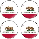HSQCEZ 4 Pcs California Flag Pin Round 1 Inch, Lapel Pins Souvenir Badge for Hat Clothes Backpack,Californians Flag Brooch Accessories Party Favors,Patriotic Pin Accessories for Men/Women
