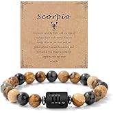 crataly Zodiac Bracelet Gemstone beads bracelet for women Constellation Horoscope Chakra Relief Stress Stretch Bracelet Jewelry Gift