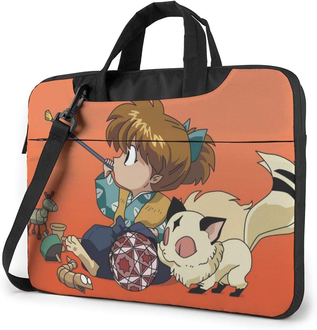 Anime Inuyasha Laptop Bag Backpack Sleeve Case Cover for Women Men Portable Briefcase Tote Cases Double-Layer Large Capacity 15.6 Inch