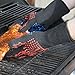 AYL BBQ Gloves Heat Resistant Up to 932⁰F: Insulated Kitchen Cooking Baking & Grilling Gloves for Holding Pots, BBQ, Grill, Non-Slip, Comfy Gril, Mitts, Top BBQ Accessory (Blue/Red)