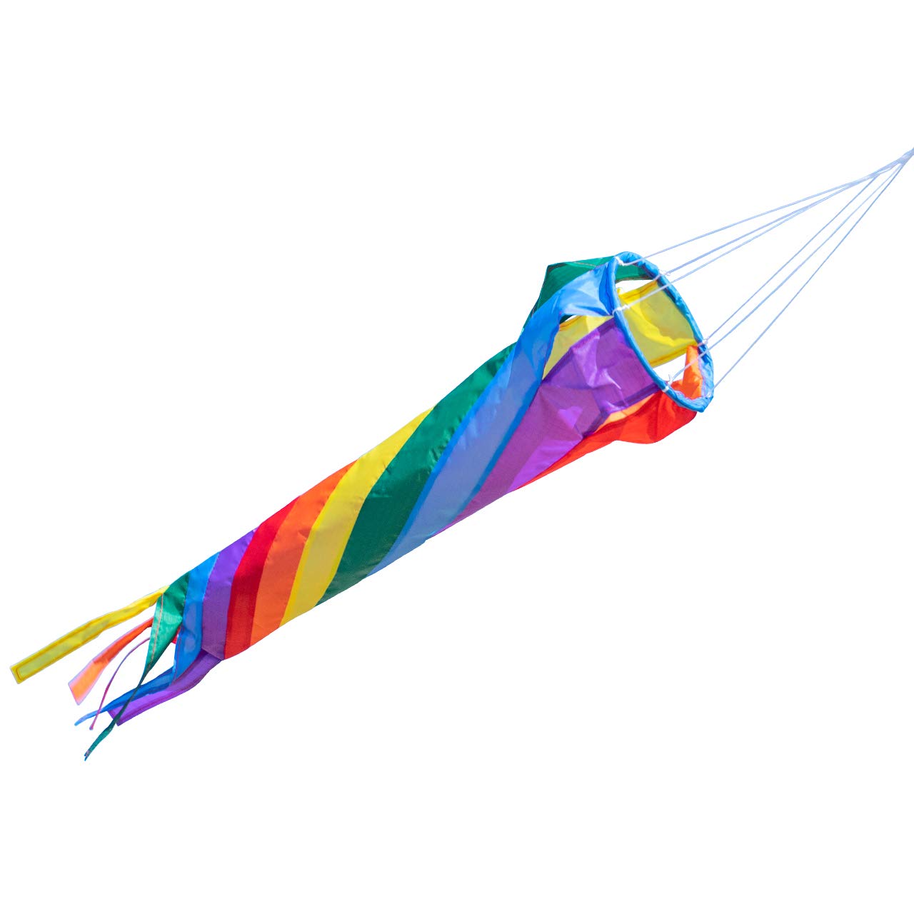 CIM Windsock, Spin Sock - Windturbine 60 RAINBOW - UV-resistant and weatherproof - Ø 5 inch, length: 23.5 inch - incl. ball bearing swivel and hook