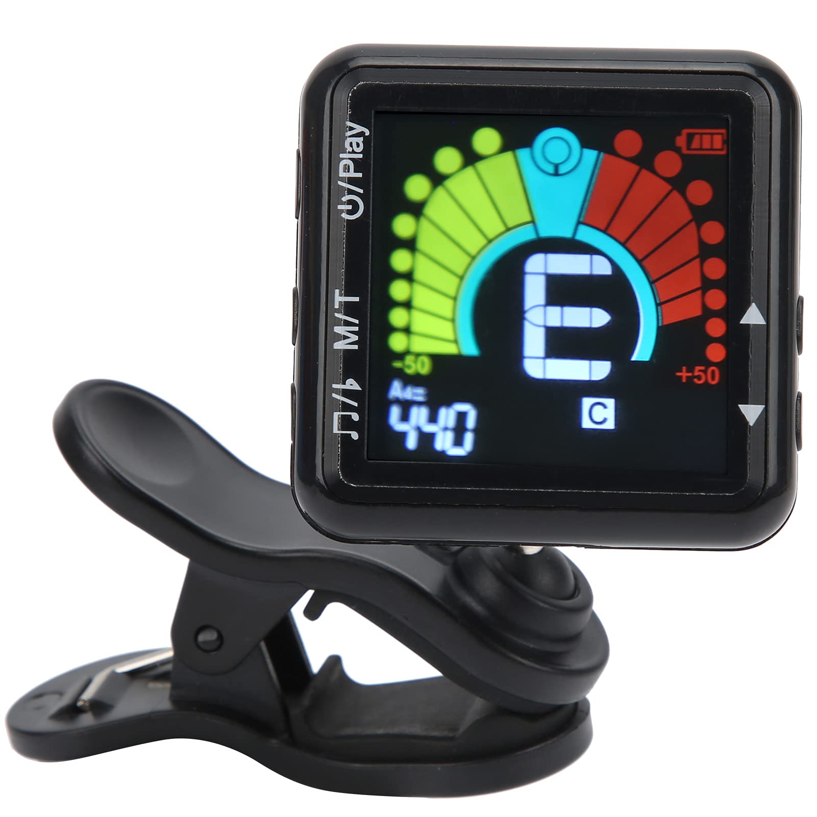 Guitar Tuner Clip On Metronome Tuner 2 in 1 Rechargeable Tuning Device for Guitar Bass Ukulele Violin Banjo