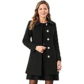 Allegra K Women's Winter Elegant Lapel Collar Long Trench Coat