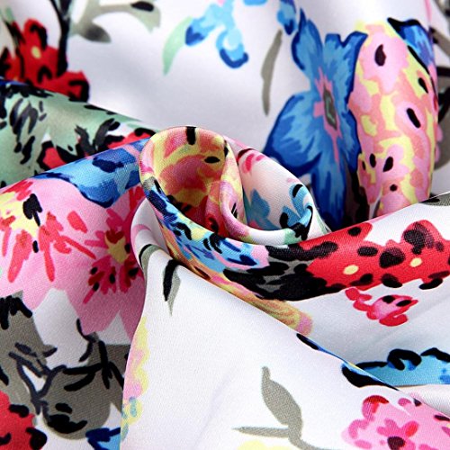 Gillberry Women Stand Collar Long Sleeve Zipper Floral Printed Bomber Jacket (A, S)