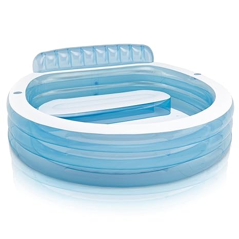 Family Lounge Pool, eingebaute Sitzbank und Getränkehalter, 224 x 216 cm || Familien Schwimmbecken Familienpool Swimmingpool 